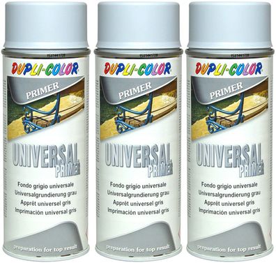 3xDupli Color Universalgrundierung Primer Haftgrund Lackspray Vorlack Untergrund Grau