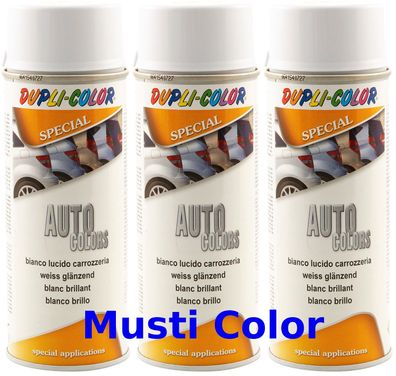3xDupli Color Autolackspray Felgenspray lack lackspray Sprühfarbe Farbe Weiß glänzend