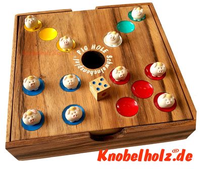 Pig Hole Schweinchenspiel® original Knobelholz Würfelspiel Familienspiel, Big Hole