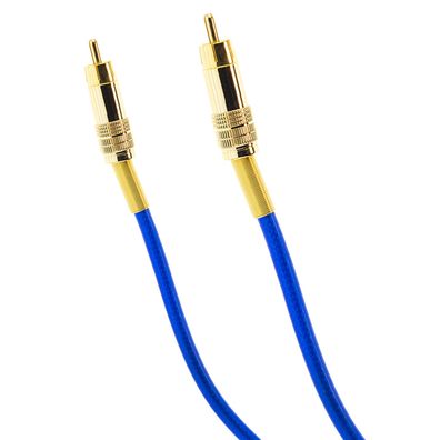 Audio Kabel Subwoofer Cinch-Stecker 1m Metall 24 Kt vergoldet Stereo Markenware