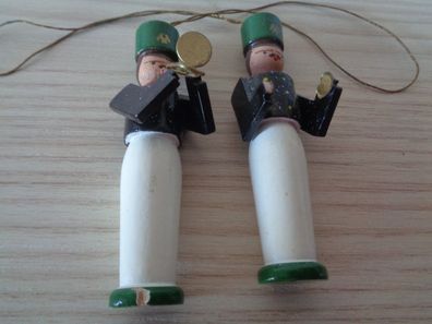 2 x Baumbehang aus Holz--Erzgebirge -2 Nussknacker -6,5cm