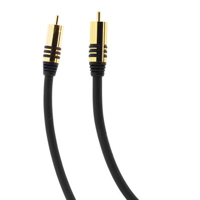 Audio Kabel Subwoofer Cinch-Stecker 3m Metall 24 Kt vergoldet Stereo Markenware