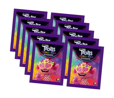 Trolls World Tour (2020 - Sticker & Stickercards - 10 Tüten