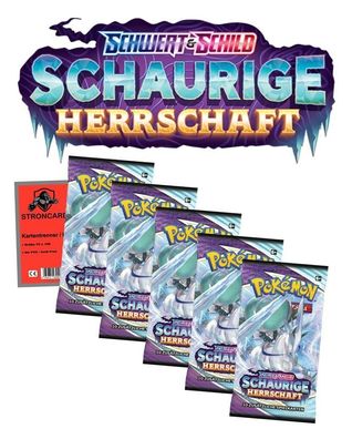 Pokemon Karten Schwert und Schild Schaurige Herrschaft Sammelkarten - 5 Booster + ...