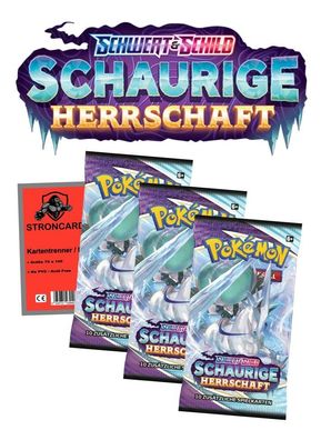 Pokemon Karten Schwert und Schild Schaurige Herrschaft Sammelkarten - 3 Booster + ...