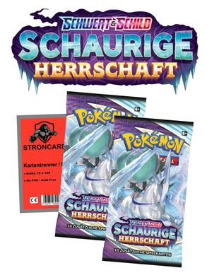 Pokemon Karten Schwert und Schild Schaurige Herrschaft Sammelkarten - 2 Booster + ...