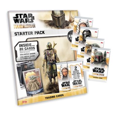 Star Wars The Mandalorian Trading Cards 2021 Karten - 1 Starter + 4 Booster