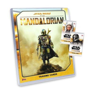 Star Wars The Mandalorian Trading Cards 2021 Karten - 1 Sammelmappe + 2 Booster