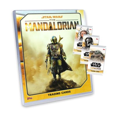 Star Wars The Mandalorian Trading Cards 2021 Karten - 1 Sammelmappe + 3 Booster