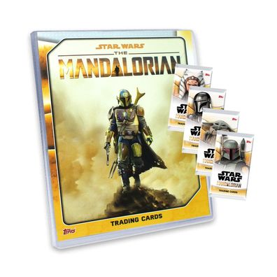 Star Wars The Mandalorian Trading Cards 2021 Karten - 1 Sammelmappe + 4 Booster