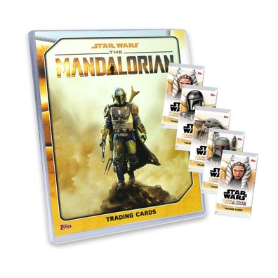 Star Wars The Mandalorian Trading Cards 2021 Karten - 1 Sammelmappe + 5 Booster