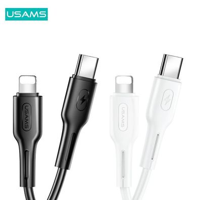Original USAMS 30W Lightning zu USB Typ-C Ladekabel Ladegerät iPhone 11 12 13