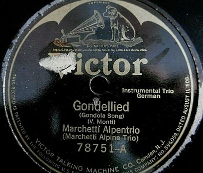 Marchetti ALPEN-TRIO "Gondellied / Alpenmärchen" Victor 78rpm 10"
