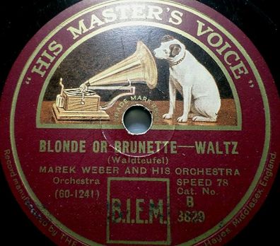 MAREK WEBER "Blonde Or Brunette / Tales Of Autumn" HMV 1930 78rpm 10"