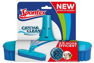 Spontex Catch & Clean Kehrbesen - Ersatzkopf mit Gummiborsten