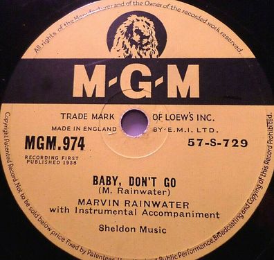 Marvin Rainwater "Baby, Don´t Go / Whole Lotta Woman" MGM 1958 78rpm 10"