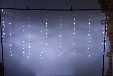 Lichterkette LED Regen Kalt-Weiß 130 LED´s 3 meter