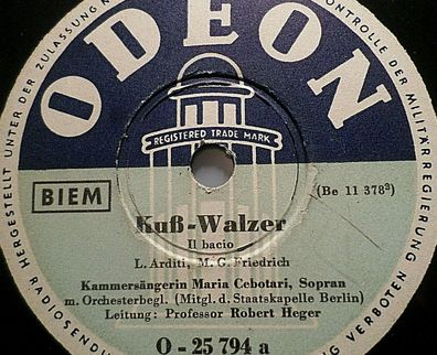 Maria Cebotari, Sopran "Kuß-Walzer / Parla-Walzer" 78rpm 10" Odeon 1936
