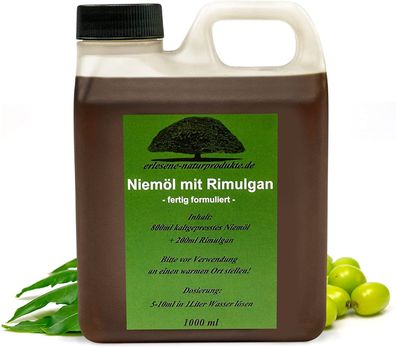 Niemöl Neemöl mit Rimulgan / Emulgator 1 Liter / Niem Neem * FERTIG Gemischt *