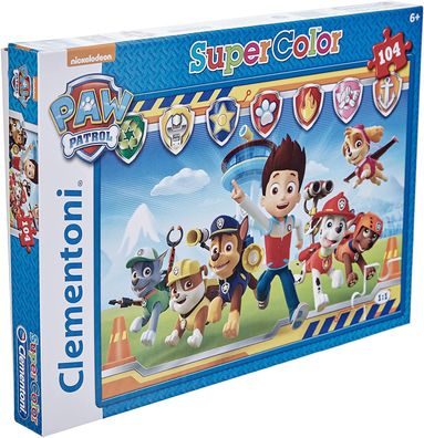 Clementoni Supercolor Puzzle - Paw Patrol (104 Teile) Chase Skye Puzzel Kinder