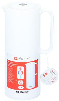 Alpina Vakuum-Isolierkanne 1L Weiß | doppelwandig