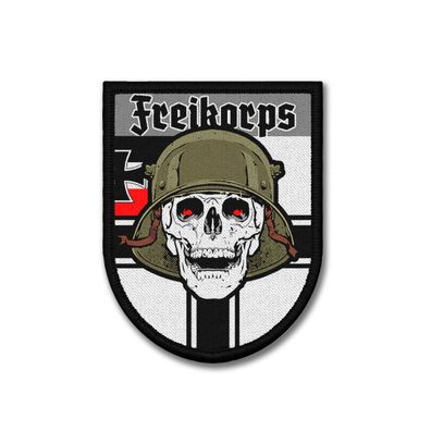 Patch Freikorps 1918 Soldat Totenkopf Helm M17 Fahne Aufnäher #38296