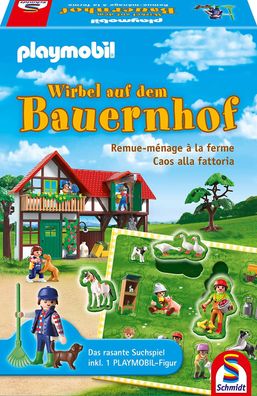 Schmidt 40593 - Playmobil - Suchspiel »Wirbel auf dem Bauernhof« Kinderspiel