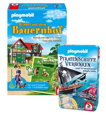 Schmidt Playmobil 2er BUNDLE Wirbel auf dem Bauernhof + Piratenschiffe versenken