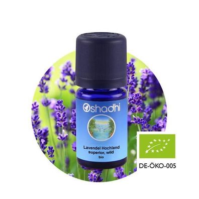 Oshadhi Lavendel Hochland superior 5ml Wildsammlung bio ätherisches Öl