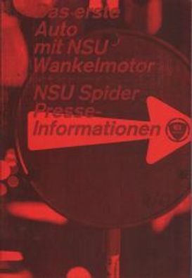 NSU Wankel Spider, Seltenen Pressemappe, Auto, PKW, Oldtimer