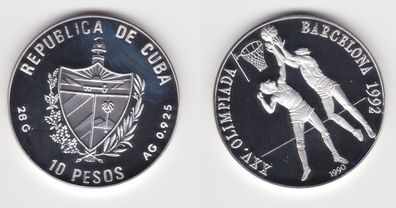 10 Pesos Silber Münze Kuba Olympiade Barcelona 1992 (155372)