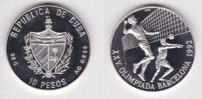 10 Pesos Silber Münze Kuba Olympiade Barcelona 1992 (155452)
