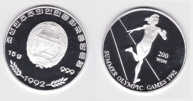 200 Won Silber Münze Korea Olympiade 1992 Läuferin (155215)