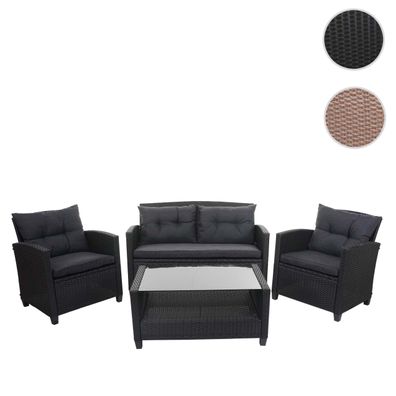 XXL Poly-Rattan Garnitur HWC-F10 Balkon-/ Garten-/ Lounge-Set Sitzgruppe Sofa Sessel