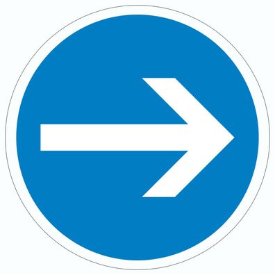 Aufkleber Kreis Fahrtrichtung hier rechts Symbol