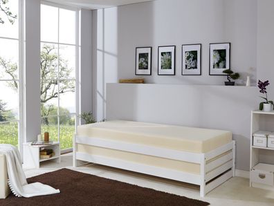 Gästebett Stapelliege Doppelbett Massivholz Kiefer Weiß 90 x 200 cm