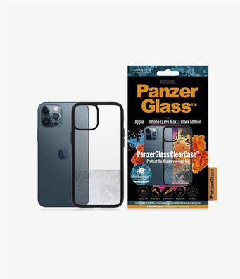 PanzerGlass Handy Schutzglasfolie ClearCase BlackFrame für iPhone 12 Pro Max schwarz