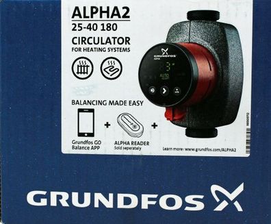 Grundfos Alpha 2 25-40 180 mm Umwälzpumpe Hocheffizienzpumpe Autoadapt 99411165
