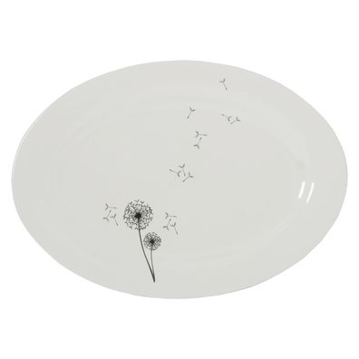Zauberwerk Wunschblume Servierplatte oval 21,5 x 30,5 cm weiß Porzellan