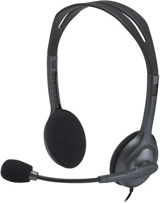 Logitech H111 Kopfhörer mit Mikrofon, Stereo-Headset, Verstellbares Mikrofon mit ...