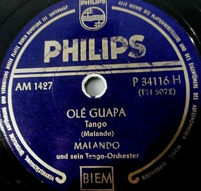Malando "Senuelo / Olé Guapa" Philips 78rpm 10"