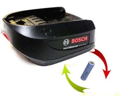 Reparatur / Zellentausch für Bosch Akku 14,4 V DIY 1,3 Ah