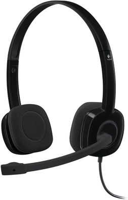 Logitech H151 Kopfhörer mit Mikrofon, Stereo-Headset, Verstellbares Mikrofon mit ...