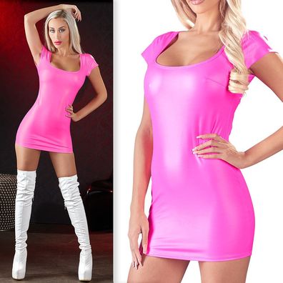 Damen Mini-Kleid S M L XL in Hot-Pink tailliert Party Club GoGo Sexy "Summer"