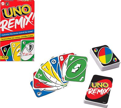 Mattel - UNO Remix Kartenspiel Gesellschaftsspiel Personalisierte Karten ab 7