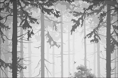 Muralo VINYL Fototapete XXL TAPETE Wald Bäume 364