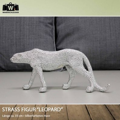 Strass Figur “Leopard” Kunststein Skulptur Deko modern Strass-Look