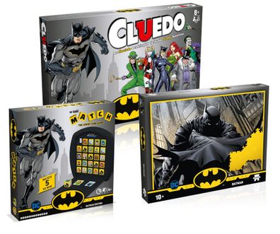 Winning Moves Batman BUNDLE - Cludeo + Match + Puzzle Gesellschaftsspiel Paket