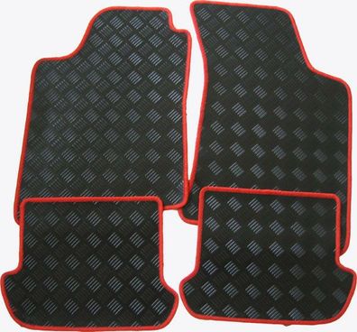 Gummi-Fußmatten für Mercedes CLA C117 in schwarz Rand verschiedene Farben