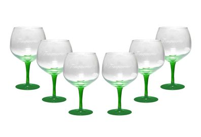 Tanqueray 6er Set Gin COPA Ballonglas, grüner Stiel 30cl